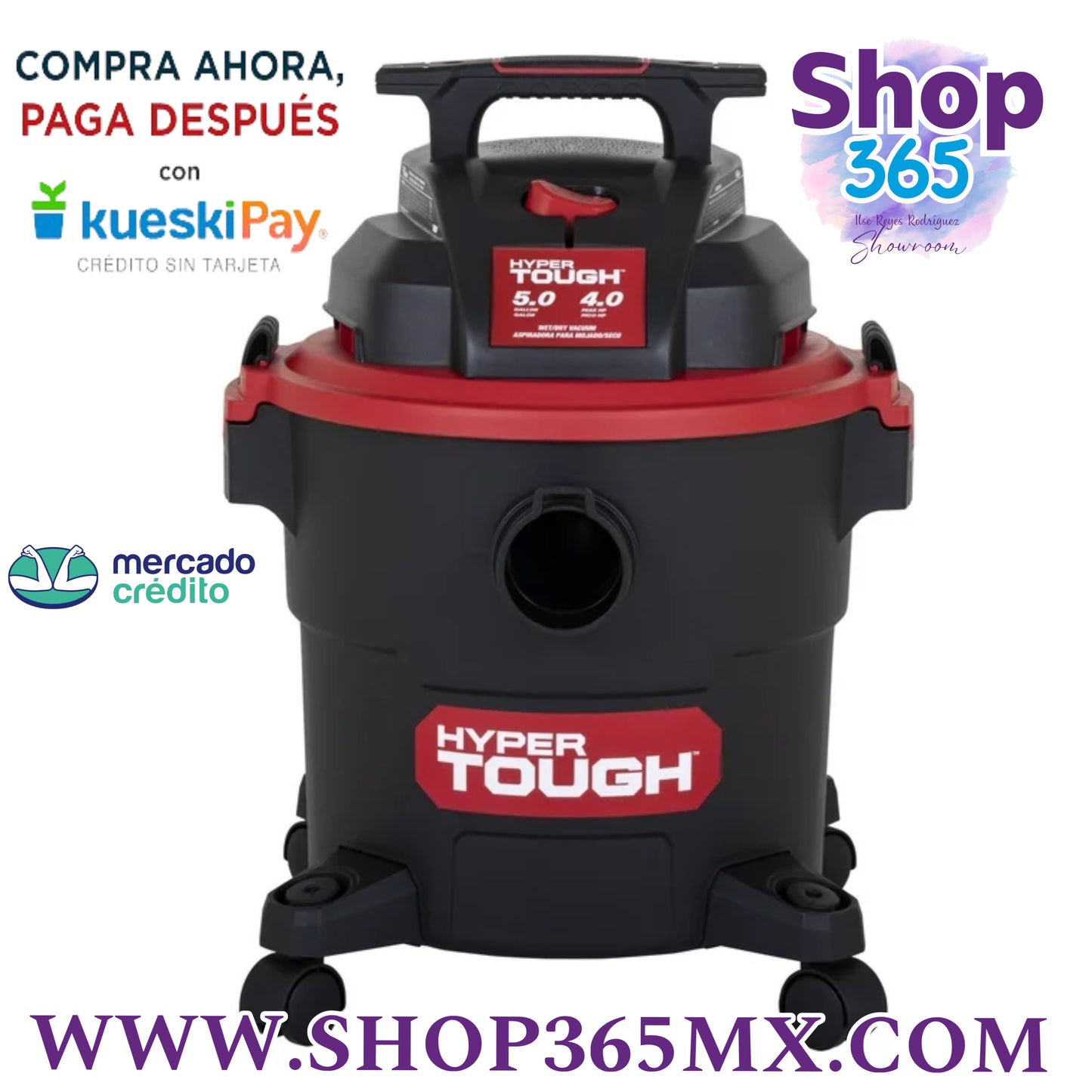 Hyper Tough Vacío Húmedo/seco de 5 Galones para el Automóvil, Garaje, Hogar O Taller