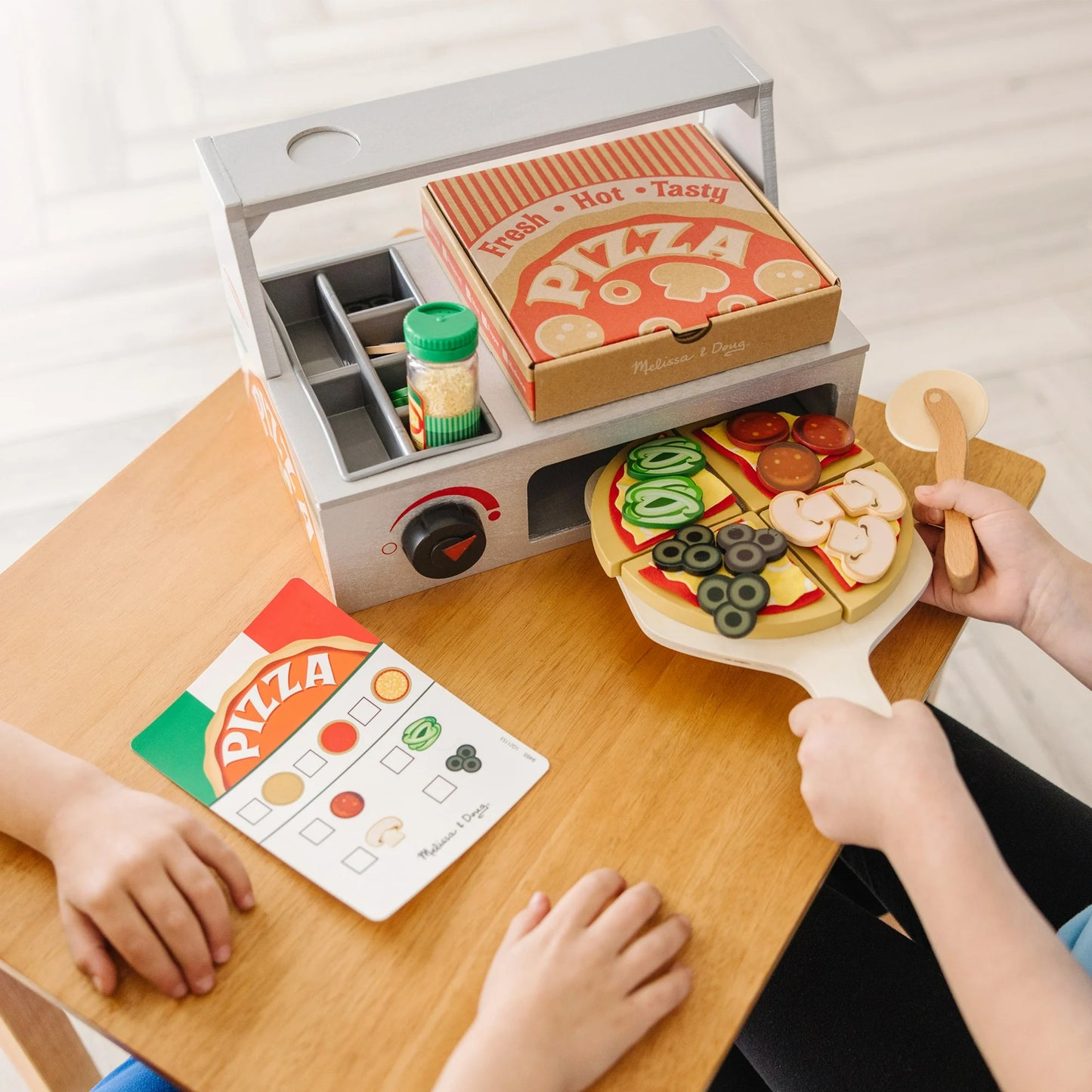 Melissa & Doug Parte Superior y Hornear Pizza de Madera Juego Contador (41 Pzas) - FSC Certificado