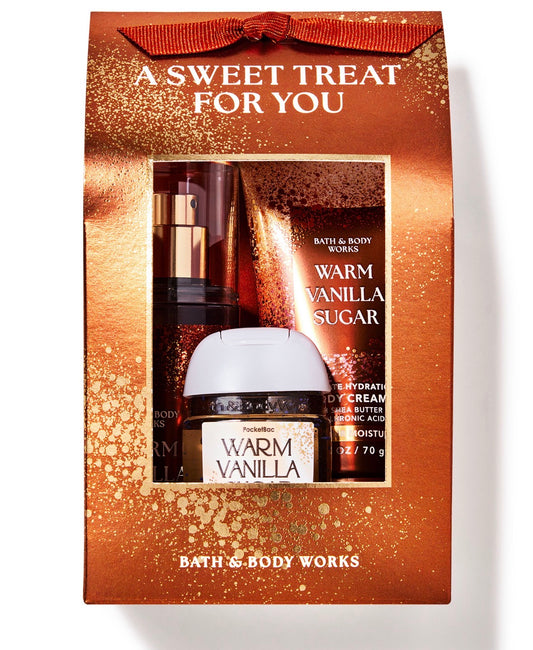 🍦 Bath & Body Works Warm Vanilla Sugar Mini Gift Set – 3 Piezas