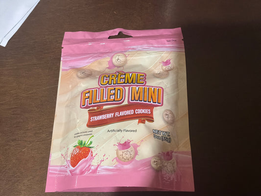 Creme Filled Mini Strawberry Flavored Cookied