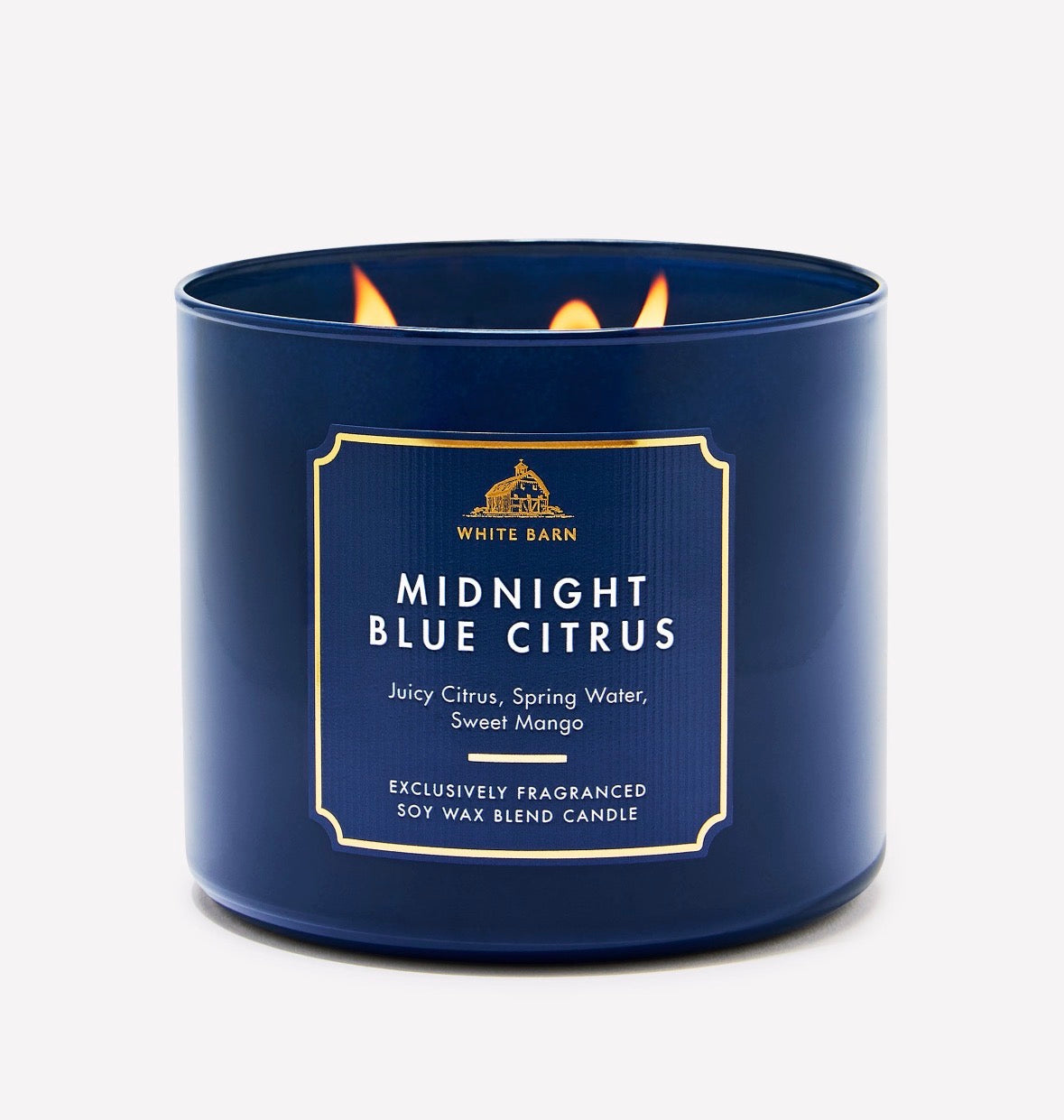 🕯️ White Barn – Midnight Blue Citrus | Vela aromática de 3 mechas