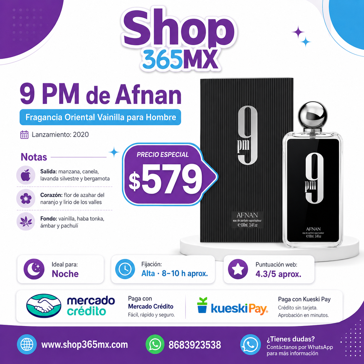 AFNAN 9PM EDP 100ML