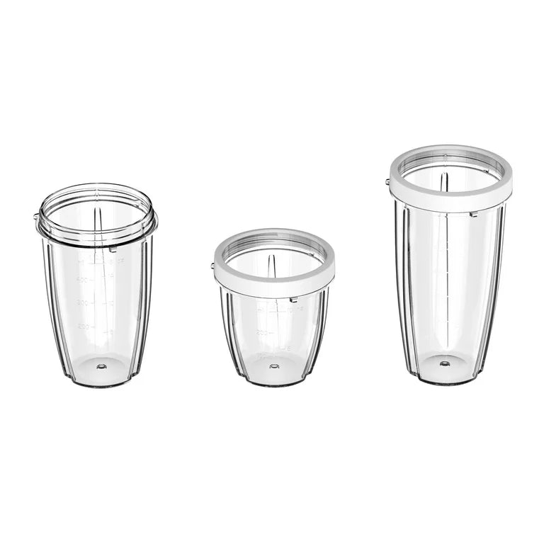 Mainstays Juego de Licuadora de 10 Piezas, Blanco Ártico, 300W, con 3 Frascos (10oz, 16oz, 18oz), 2 Tapas para Beber, Cuchilla de Acero Inoxidable