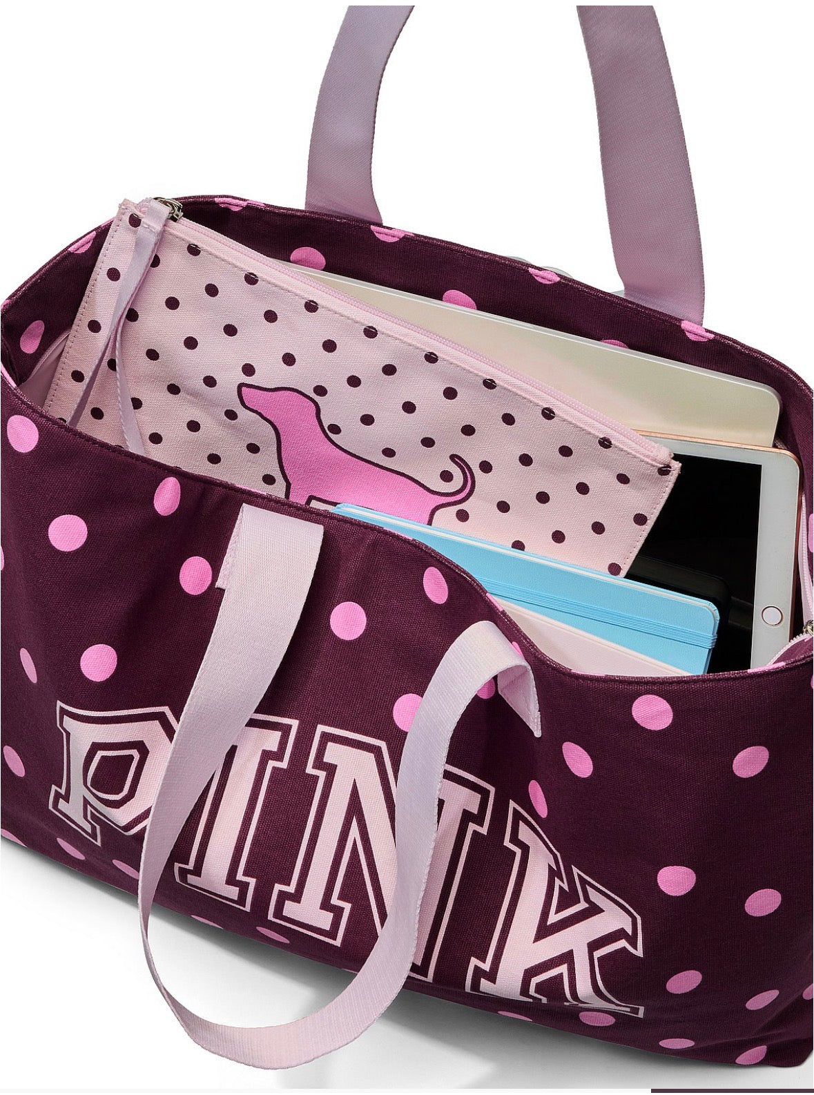 Bolsa Tote Plegable PINK Victoria’s Secret con Estuche Polka Dot