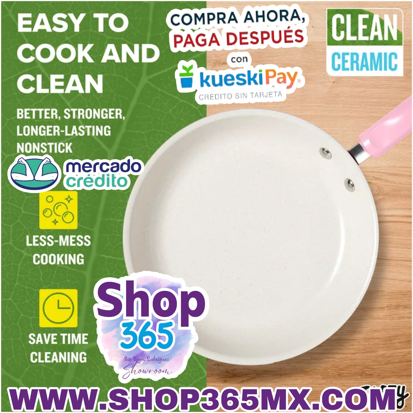 Tasty Clean Ceramic Juego de utensilios de cocina de aluminio antiadherentes de 16 piezas, color rosa