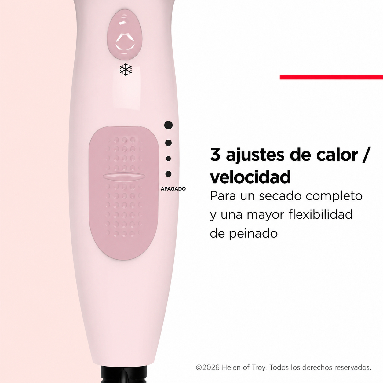 Revlon Essentials Secadora de Cabello Iónica con Control Del Frizz, 1875 Watts, Rosa Claro