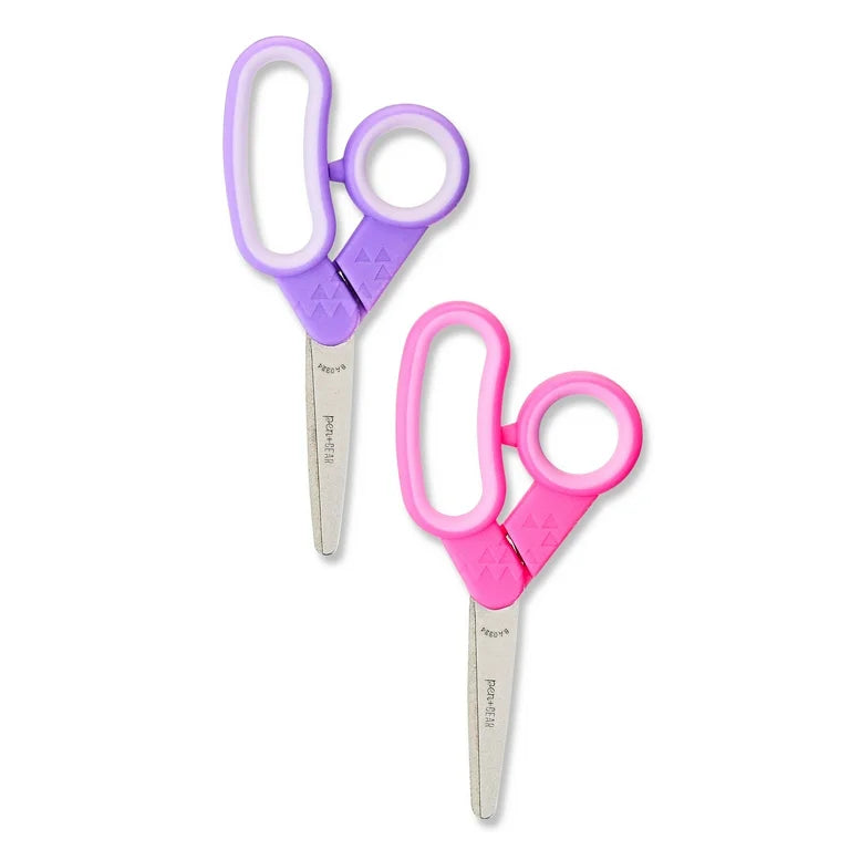 Pen+Gear Paquete de 2 Tijeras para Niños Romos de 5", Rosa y Púrpura