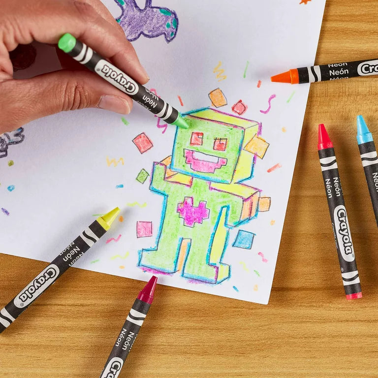 Crayola Neon Crayons, 24 quilates, útiles escolares y para maestros, artículos de arte, regalos creativos para niños principiantes