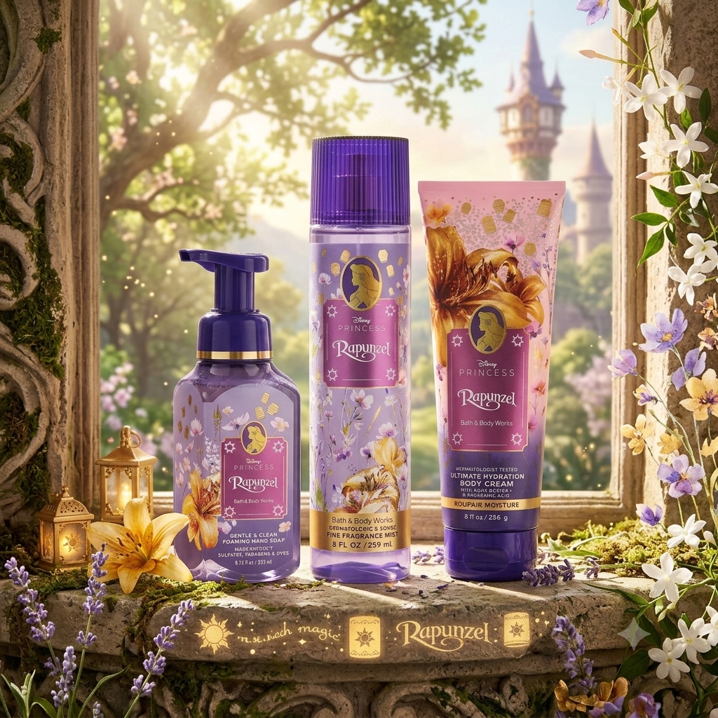 BATH & BODY WORKS Rapunzel  Body Mist 236ml + Body Lotion 250ml + Hand Soap 259ml