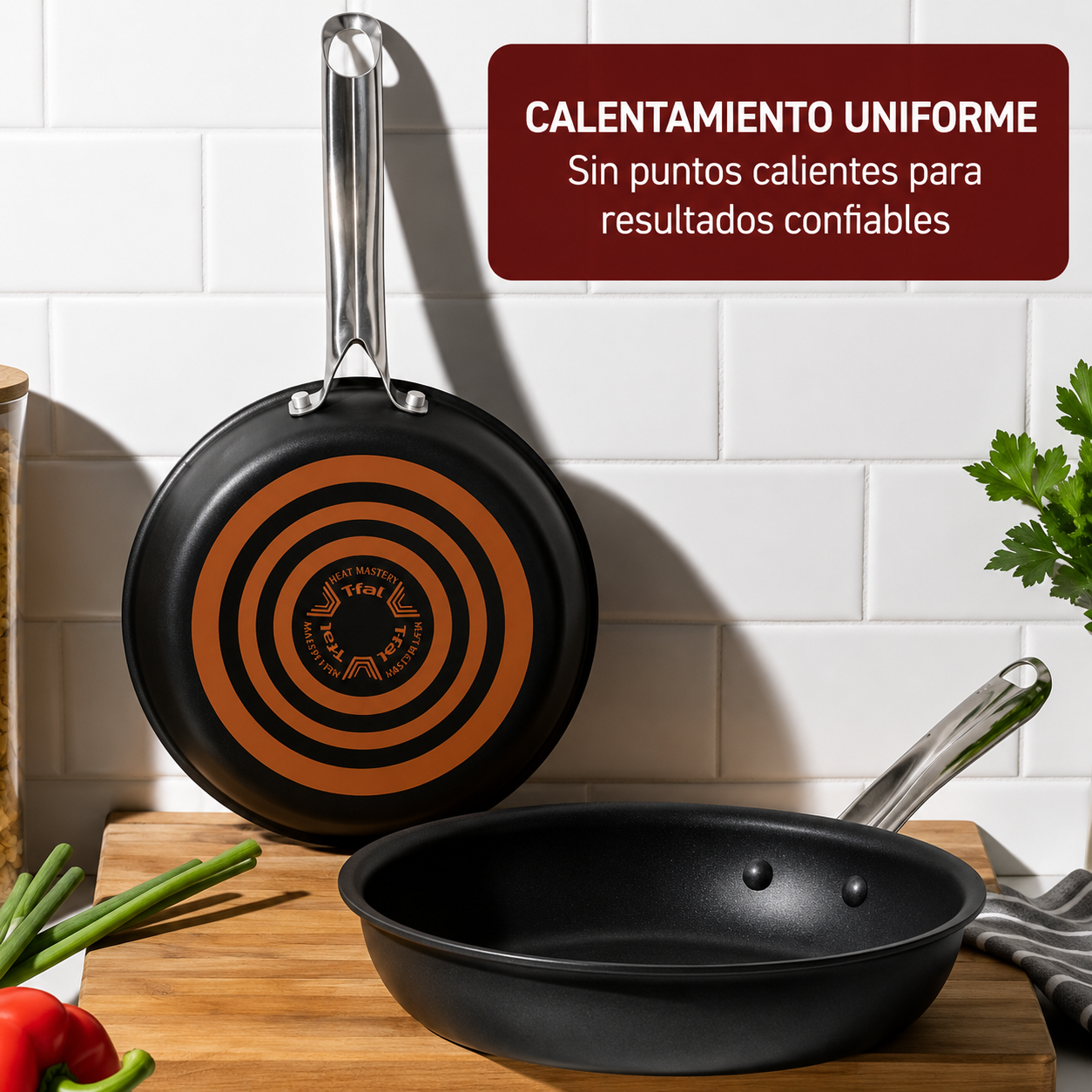 T-fal Cook & Strain Juego de Sartenes Antiadherentes de 2 Piezas, Sartenes de 10 y 11,5 Pulgadas, Negro
