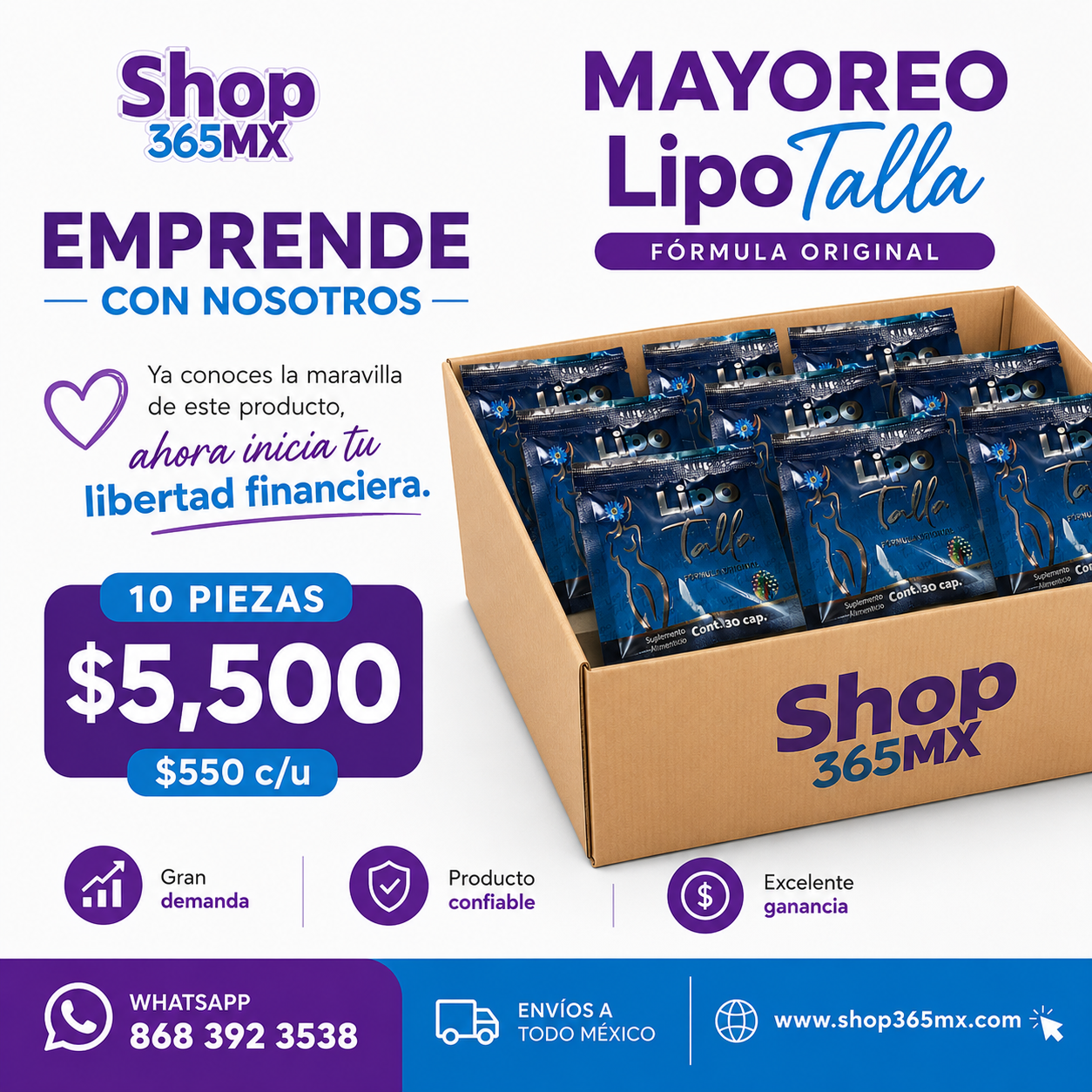 Lipotalla Formula Original Mayoreo 10 piezas