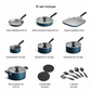 Tramontina Primaware Juego de Utensilios de Cocina Antiadherentes de 18 Piezas Azul