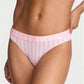 Victoria’s Secret Panty Tanga Rosa a Rayas con Cintura Logo