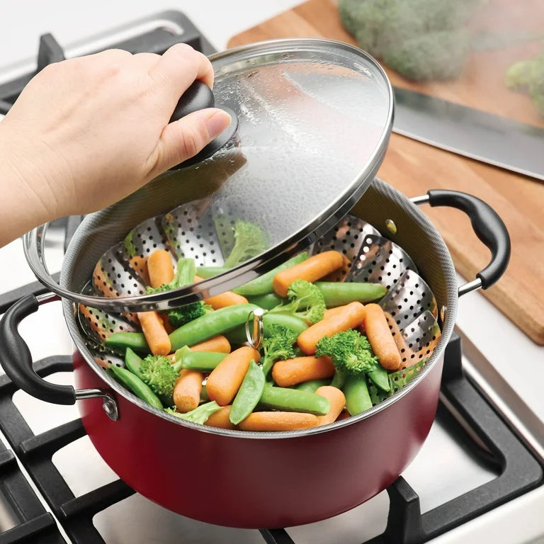 Juego de utensilios de cocina antiadherentes Tramontina Primaware de 18 piezas, rojo