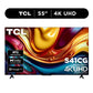 TCL Clase de 55" Serie S41CG 4K UHD LED Smart Google TV (Edición Limitada) - Dolby Vision HDR y Dolby Atmos, Asistente de Google y Amazon Alexa Compatible con Control Remoto por Voz - 55S41CG