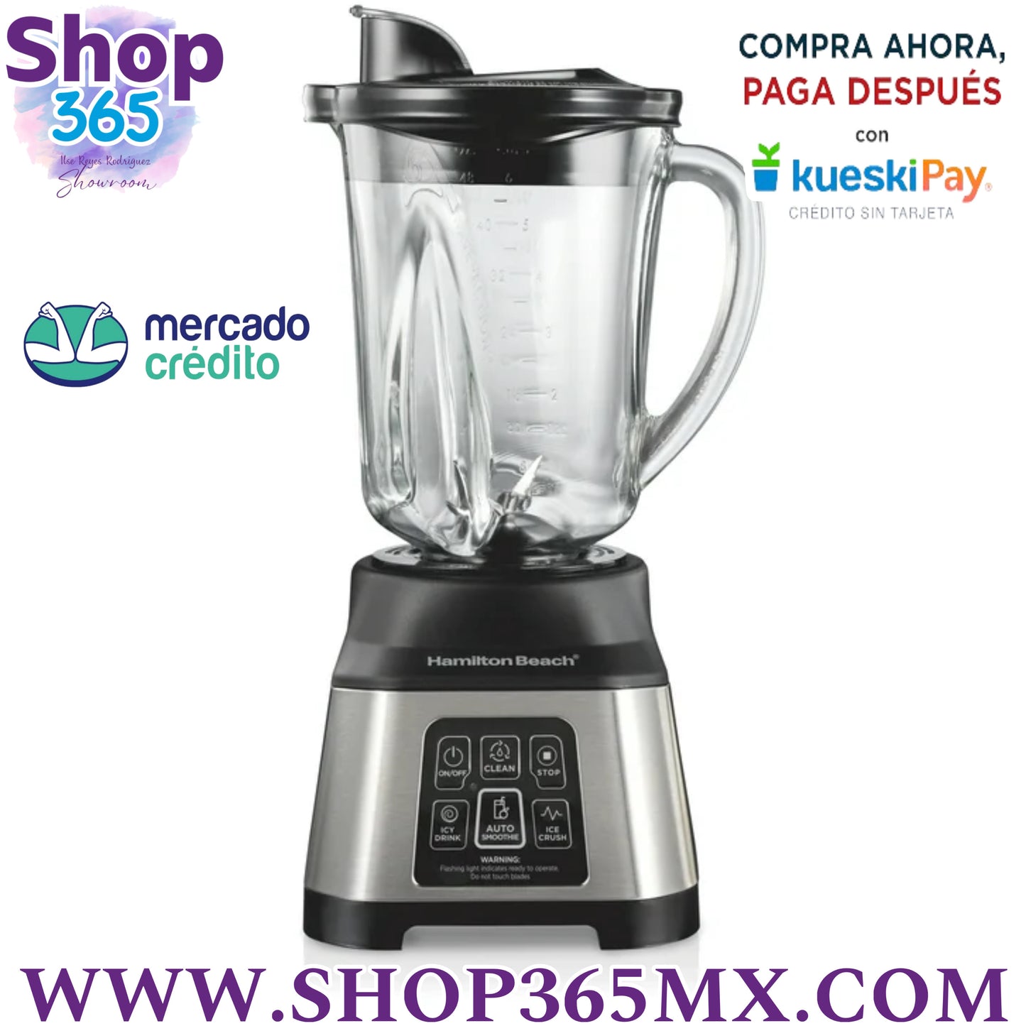 Hamilton Beach Licuadora Inteligente Tarro de Vidrio de 48 oz, 56202