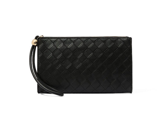 Victoria’s Secret Large Pouch Wristlet Black Woven Clutch Negro Tejido