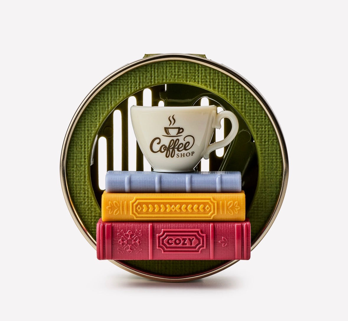 Car Fragrance Holder Taza de Café y Libros | Porta Aromatizante para Auto