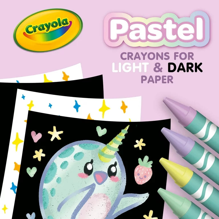 Crayola Crayones pastel de 24 quilates, útiles escolares, artículos de arte, regalos creativos para niños a partir de 3 años