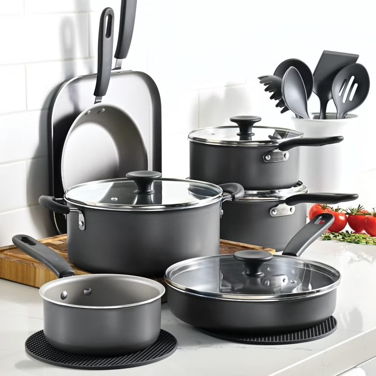 Tramontina Primaware Juego de Utensilios de Cocina Antiadherentes de 18 Piezas, Asfalto