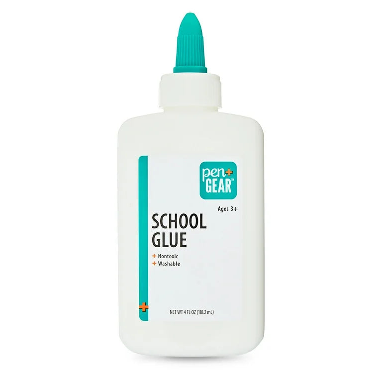 Pen+Gear Pegamento Escolar Lavable Blanco, 4 oz, 118 Ml, 0,271 lb