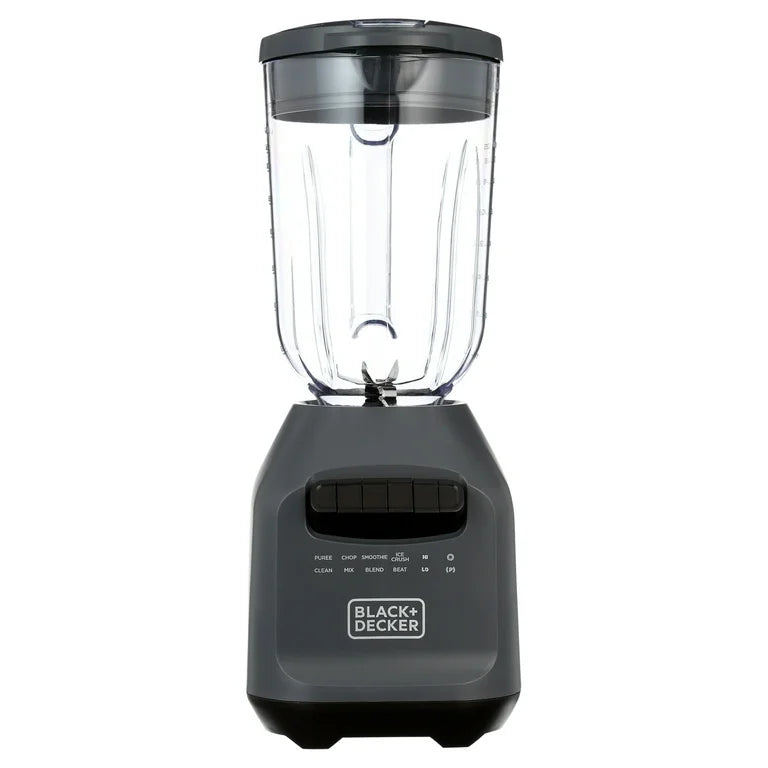 Black & Decker Ice Triturar Licuadora con 56 Onzas (7 Tazas) PerfectPour Tarro de Plástico, Potente Hoja de Acero Inoxidable de 6 Puntas, 8 Velocidades Más Pulso, 700 Vatios Pico de Potencia, BL2209PB