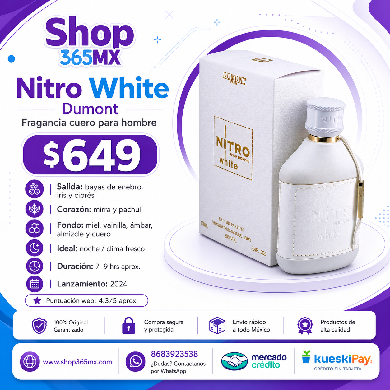 DUMONT PARIS NITRO WHITE EDP H 100ML