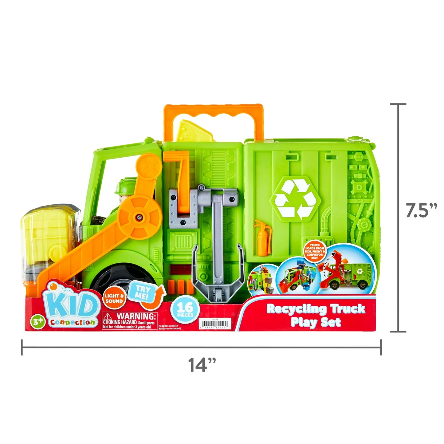 Kid Connection Juego de Camión de Reciclaje 16 Piezas