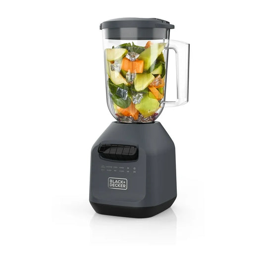 Black & Decker Ice Triturar Licuadora con 56 Onzas (7 Tazas) PerfectPour Tarro de Plástico, Potente Hoja de Acero Inoxidable de 6 Puntas, 8 Velocidades Más Pulso, 700 Vatios Pico de Potencia, BL2209PB