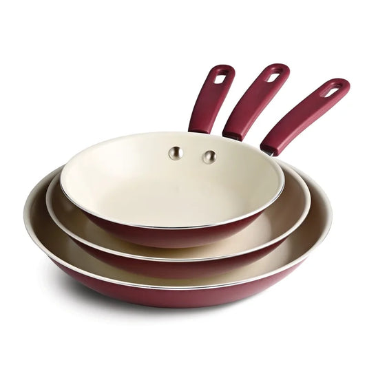Tramontina Ceramaware Juego de 3 Sartenes para Freír Antiadherentes de Cerámica (8 Pulgadas, 9.5 Pulgadas y 11 Pulgadas) Vino