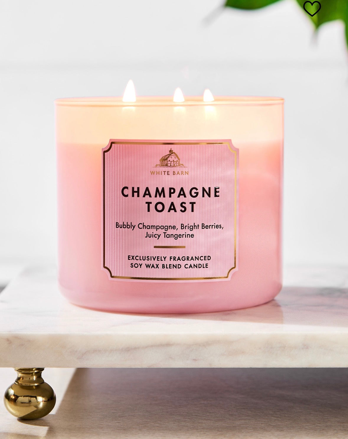 Vela Champagne Toast 3 Mechas Bath & Body Works White Barn – 14.5 oz / 411 g