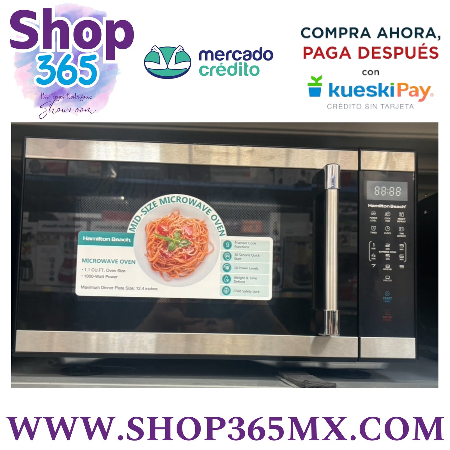 Hamilton Beach 1.1 MWO BSS Horno de microondas Acero inoxidable