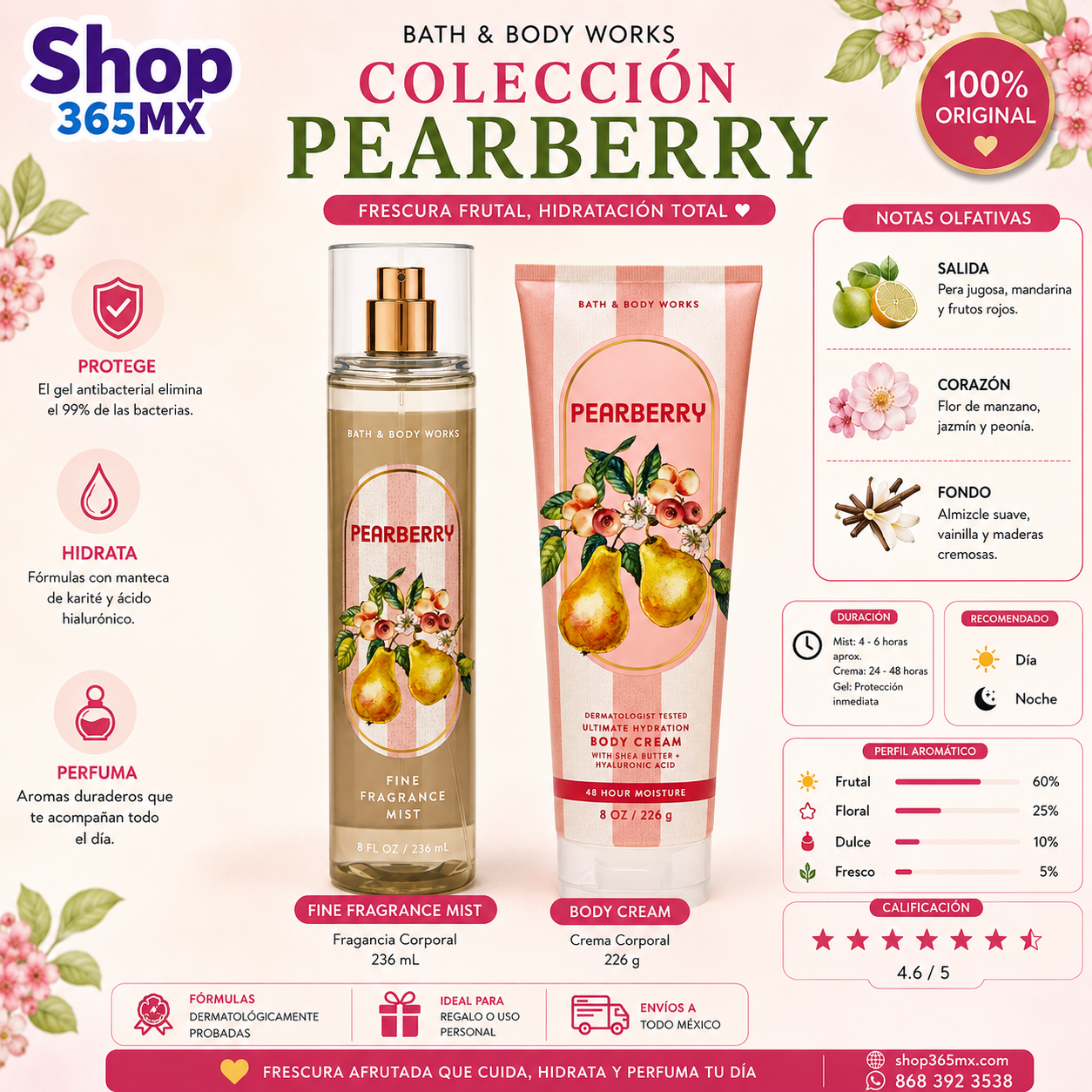 Set Bath & Body Works: Pearberry (Mist + Crema Corporal)