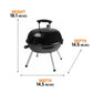 Expert Grill Parrilla Portátil de Carbón de 14.5 Pulgadas, Negra