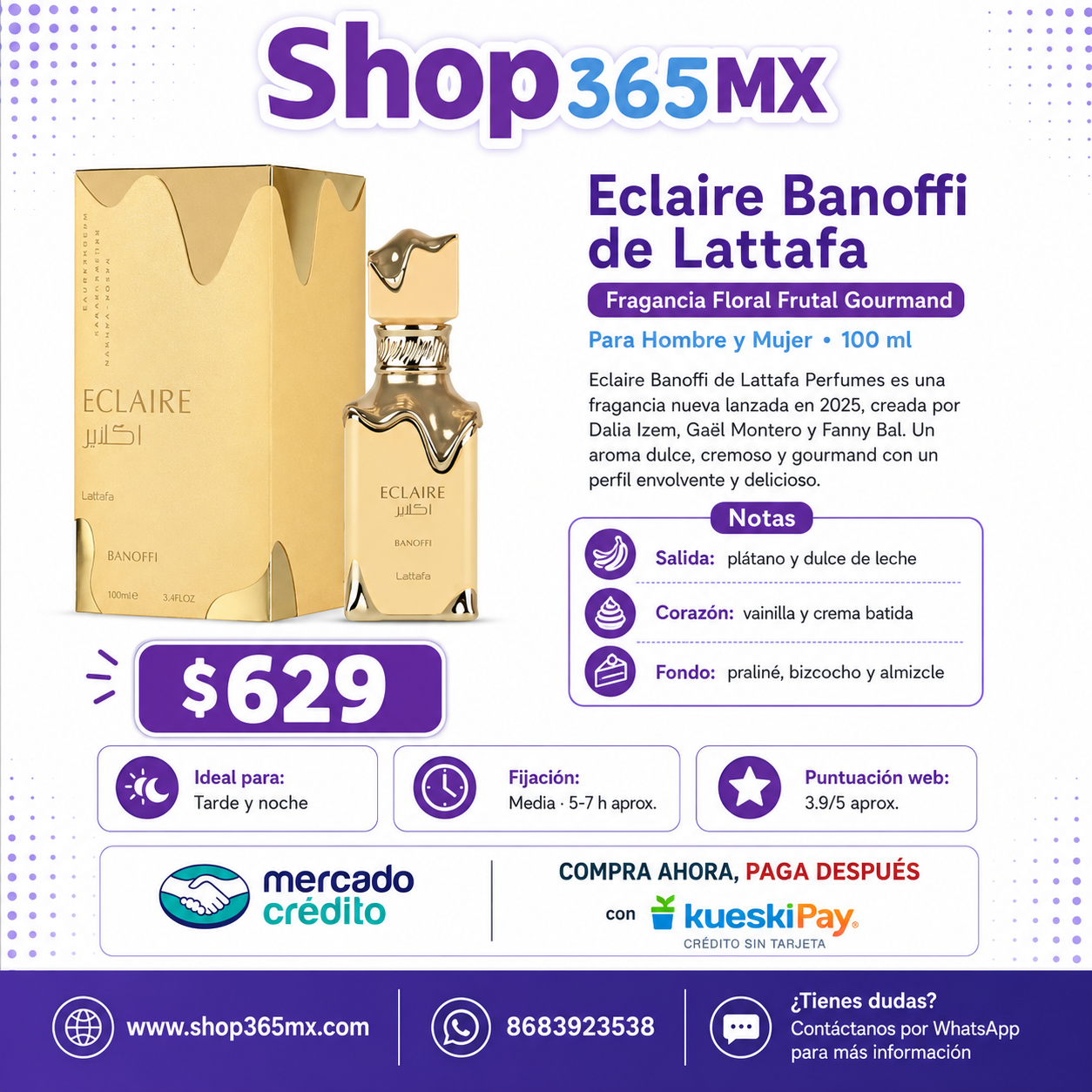 Lattafa Eclaire Banoffi EDP U 100ML