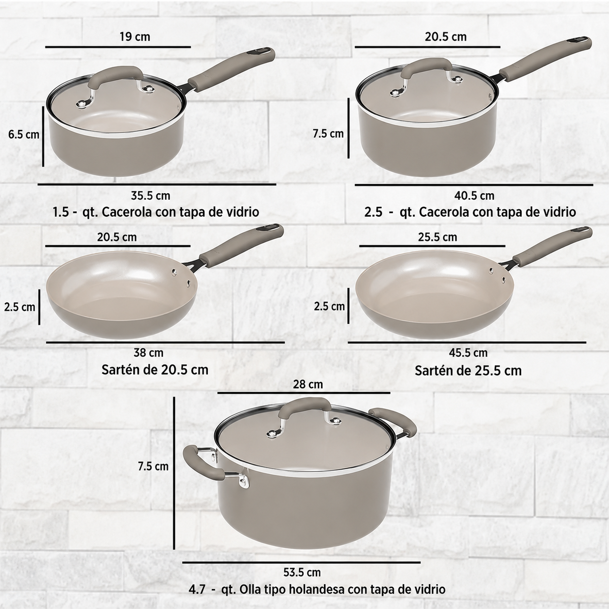 Mainstays Juego de Utensilios de Cocina de Cerámica de Calibre Pesado de 10 Piezas