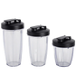 Mainstays Juego de Batidora de 10 Piezas, Negro, 300 W, con 3 Frascos (10 Oz, 16 Oz, 18 Oz), 2 Tapas para Beber, Hoja de Acero Inoxidable