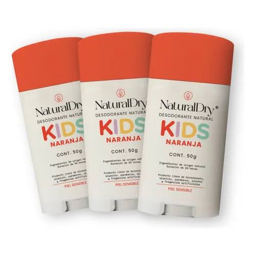 3 PZA Dry Desodorante Kids Naranja Piel Sensible