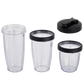 Mainstays Juego de Batidora de 10 Piezas, Negro, 300 W, con 3 Frascos (10 Oz, 16 Oz, 18 Oz), 2 Tapas para Beber, Hoja de Acero Inoxidable