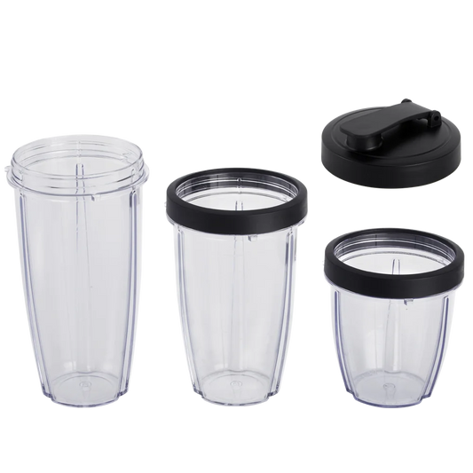 Mainstays Juego de Batidora de 10 Piezas, Negro, 300 W, con 3 Frascos (10 Oz, 16 Oz, 18 Oz), 2 Tapas para Beber, Hoja de Acero Inoxidable