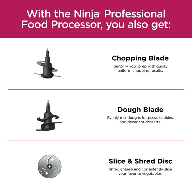 Ninja Procesador de Alimentos Profesional 850 Vatios, Capacidad de 9 Tazas, Programas Preestablecidos Auto-iQ, BN600