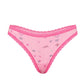 Victoria’s Secret Logo Print Lace Trim Thong – Tanga Rosa con Encaje