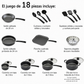 Juego de utensilios de cocina antiadherentes Tramontina Primaware de 18 piezas, negro