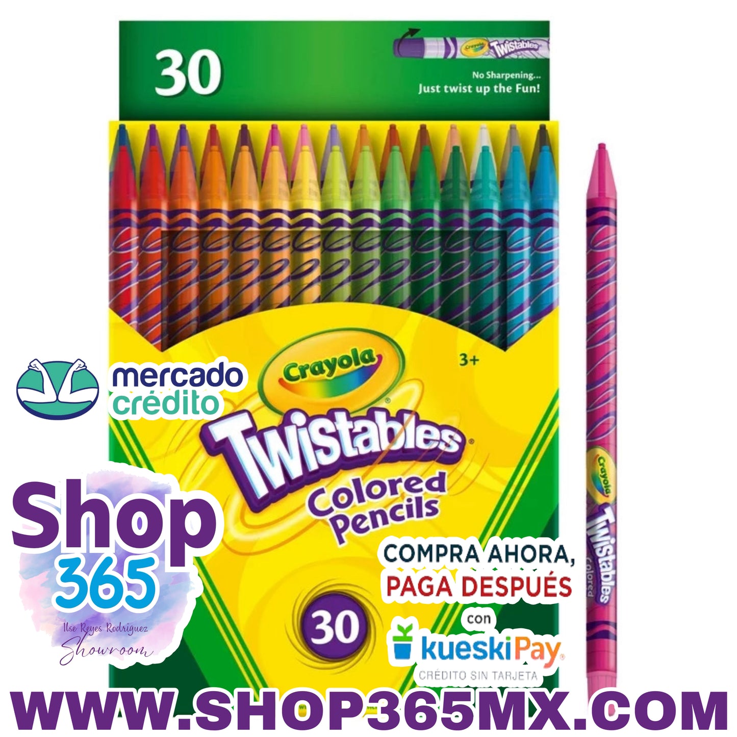 Lápices de colores Crayola Twistables, útiles escolares, útiles para maestros, 30 quilates, regalos, niño principiante