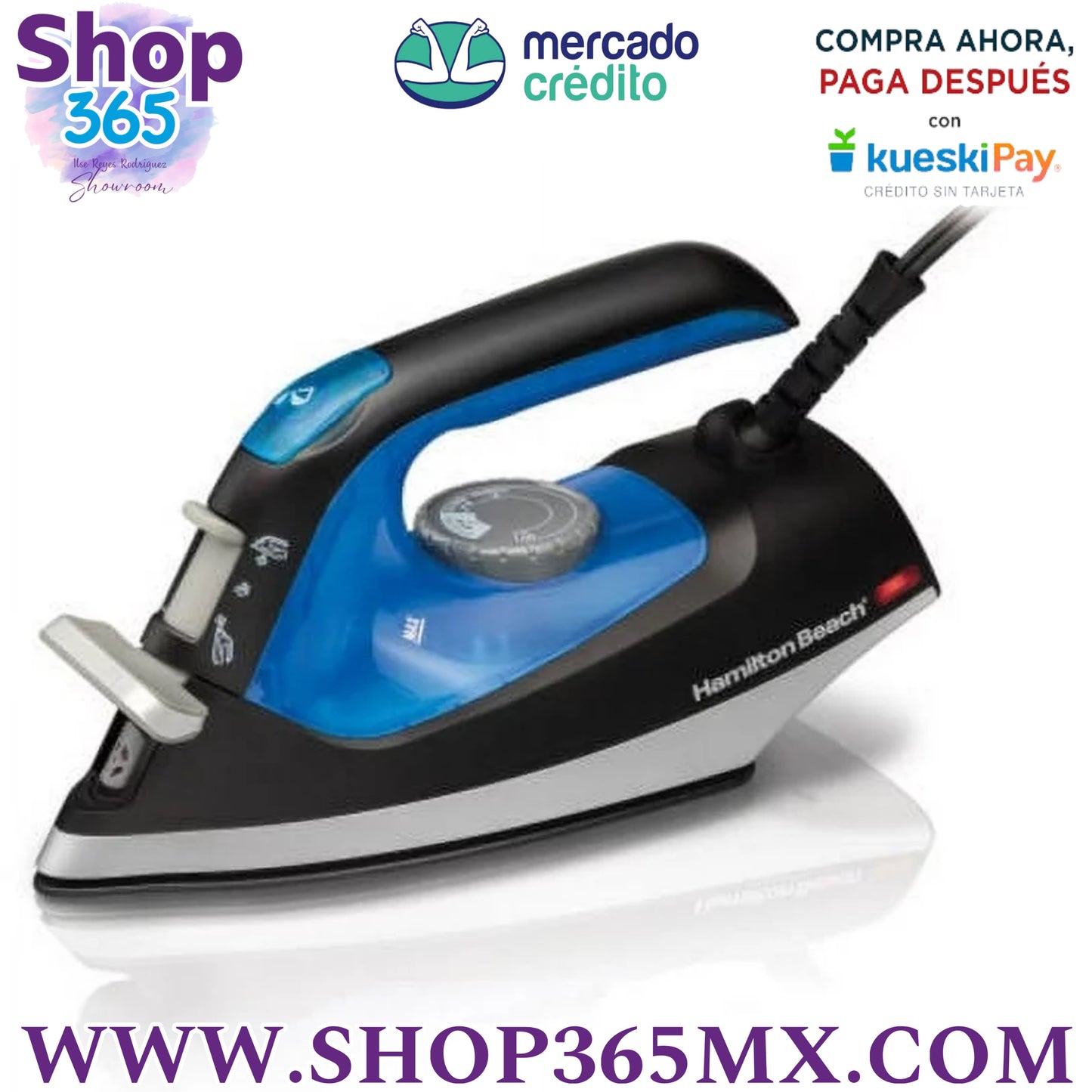 Hamilton Beach Plancha y Vaporizador 2 en 1, Negro y Plateado, Modelo 14525