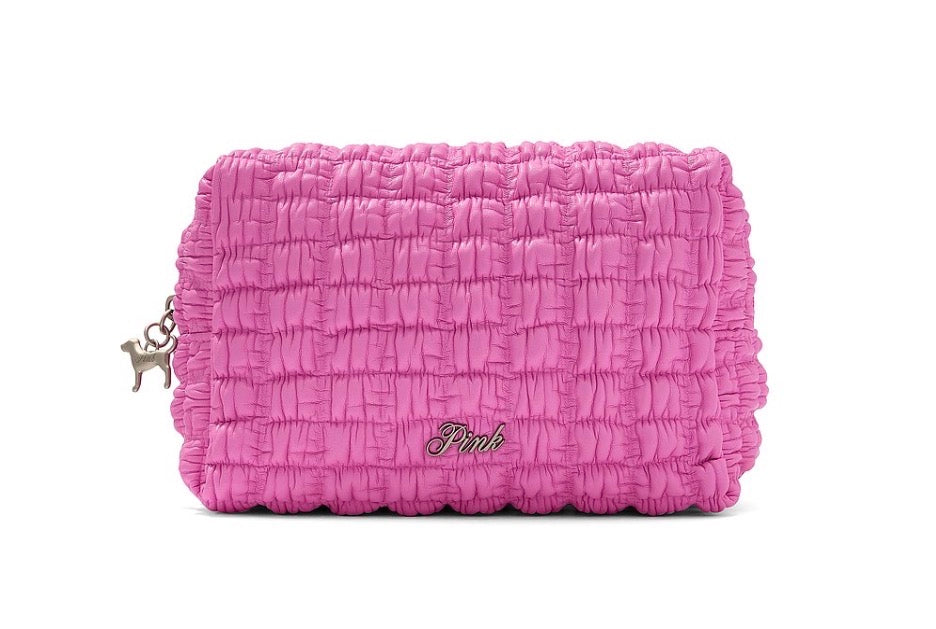 Cosmetiquera PINK Victoria’s Secret Top-Zip Makeup Bag Pink Bloom Rosa