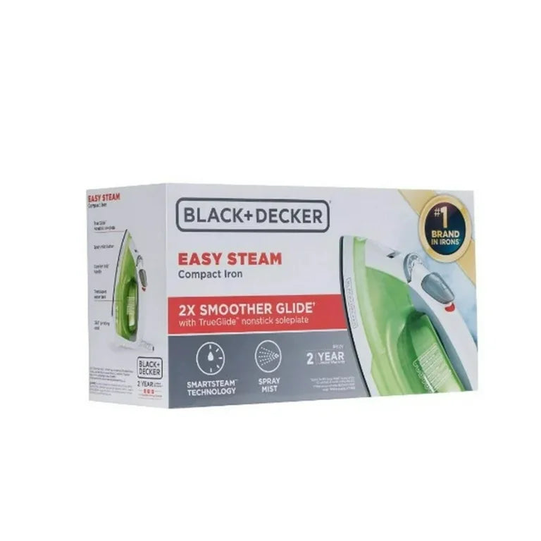Black+Decker, Plancha Compacta Fácil Vapor, IR02V-T