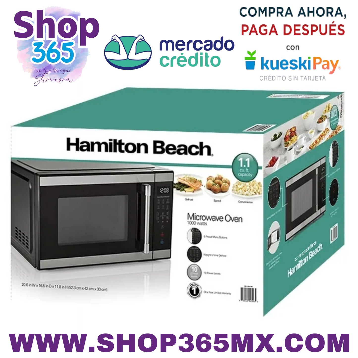 Hamilton Beach 1.1 MWO BSS Horno de microondas Acero inoxidable