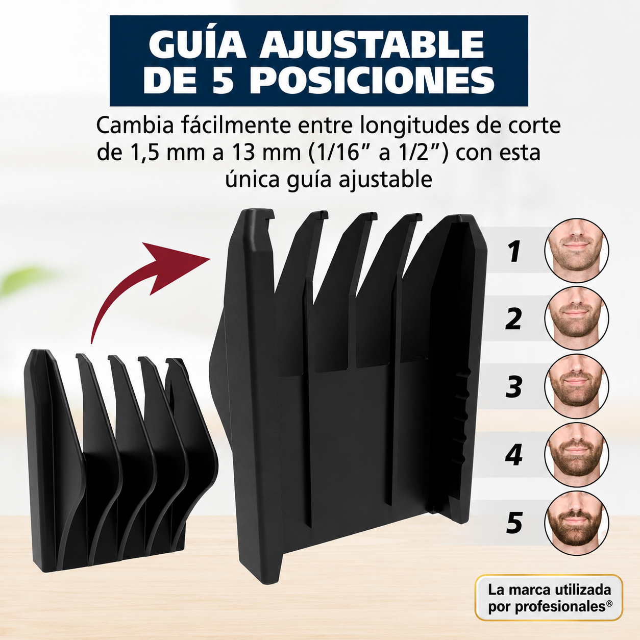 Wahl Barba Recargable Todo en uno, Bigote, Recortador de Detalles para Hombre, Negro, 05644
