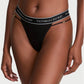 Victoria’s Secret Logo Strap Thong Negro – Tanga con Tiras Laterales y Detalle Dorado